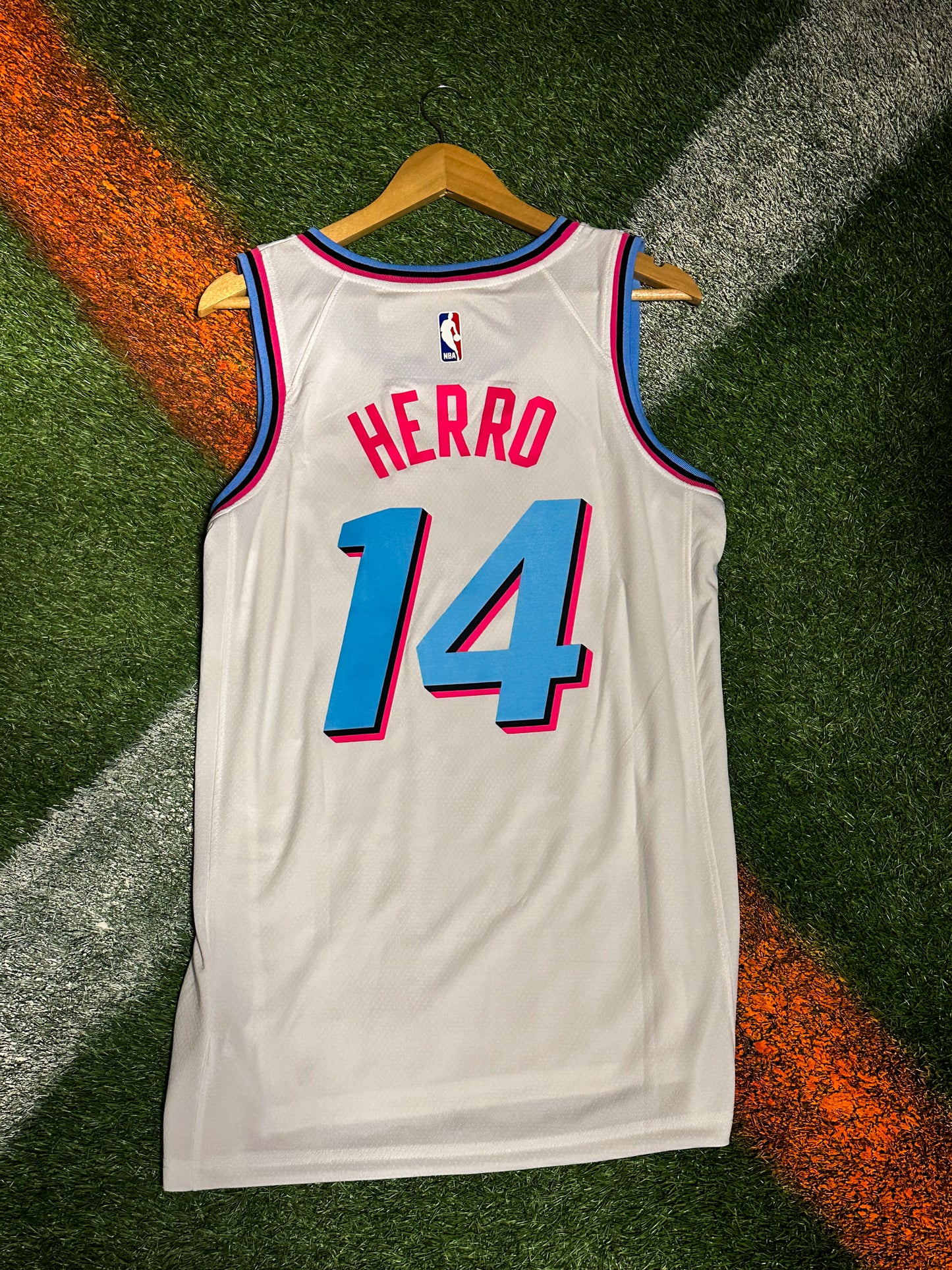 Miami Heat NBA Vice City White Edition Swingman Jersey – Herro 14