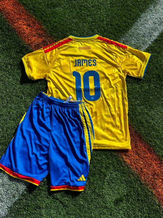 Colombia 2026 Home Jersey –James 10- Kids adidas Soccer Kit- Colombia National Team