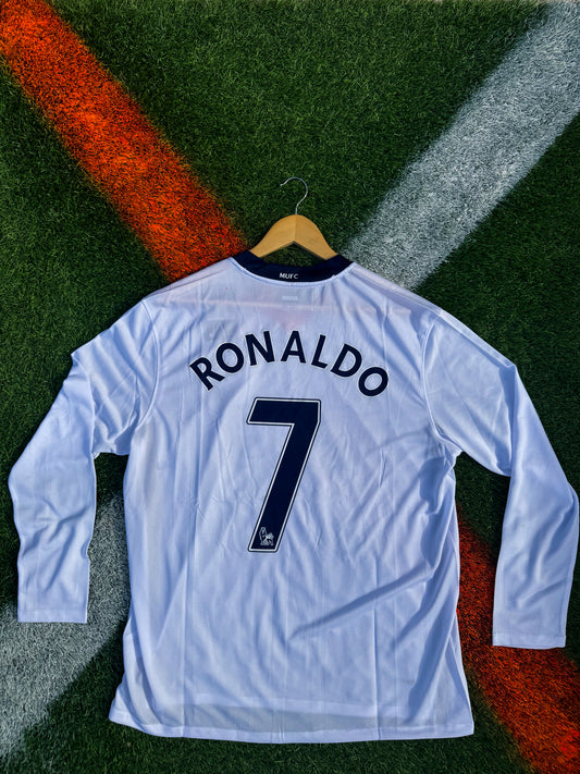 Manchester United 2007–2008 Third Jersey Ronaldo #7 – Blue AIG Vintage Nike Football Shirt