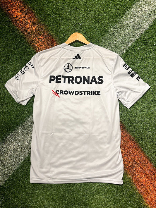 Mercedes Formula 1 White Team Jersey – Classic Silver Arrows Racing Design