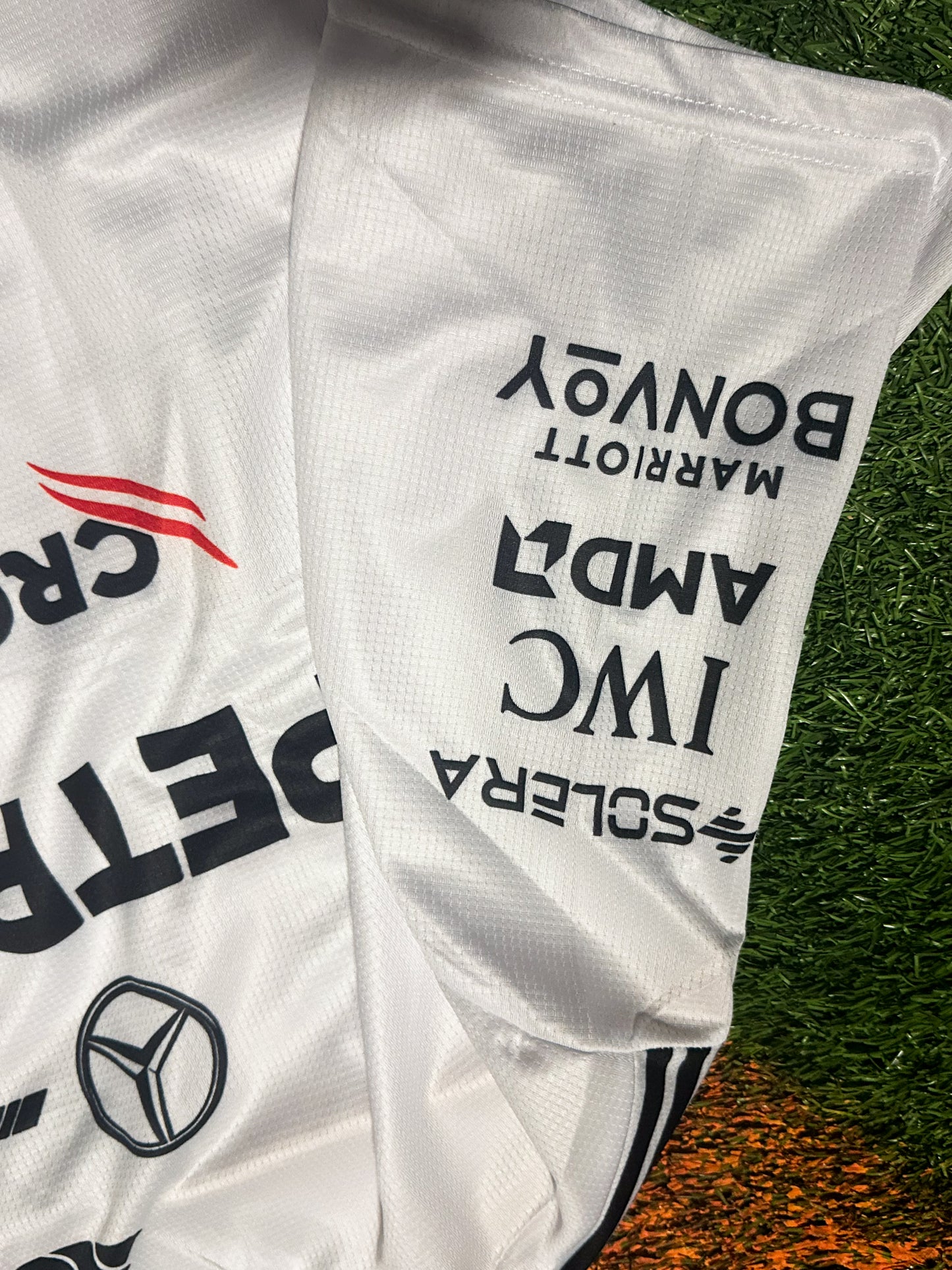 Mercedes Formula 1 White Team Jersey – Classic Silver Arrows Racing Design