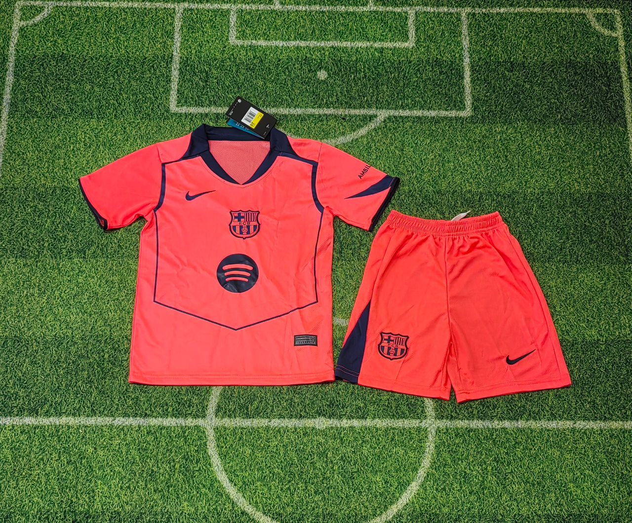 FC Barcelona 2025/2026 Third Jersey – Pedri #8 – Neon Coral Nike- Youth Edition