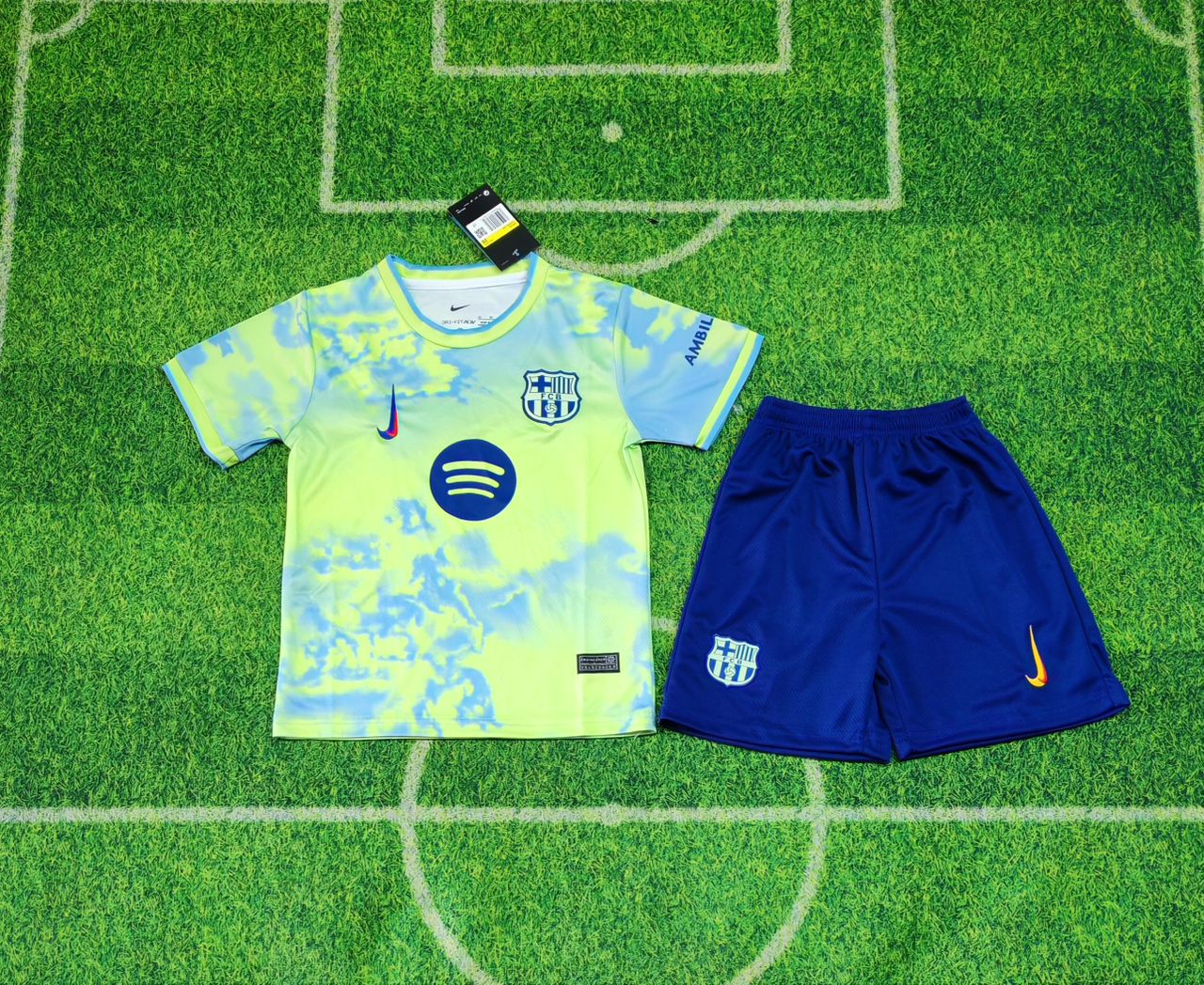 FC Barcelona 2024/2025 Third Kids Mini Kit – Nike Dri-FIT "Barely Volt" Edition