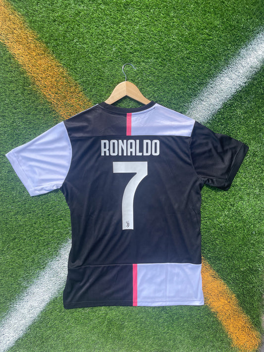 Juventus 2019-20 Home Ronaldo #7 Iconic Vintage Soccer Jersey – Bold Half-and-Half Design - Five Of Cups Official