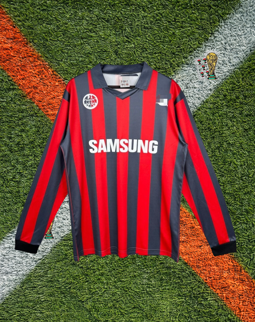 Eintracht Frankfurt 1990-92 Home Jersey – Classic Stripe Long-Sleeve Edition