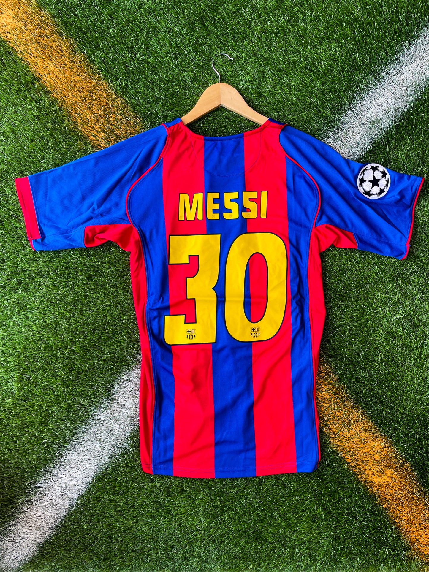 Back of the jersey showing Messi name and number 30