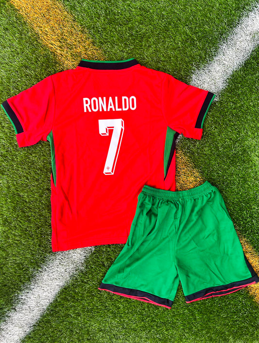 Portugal 2024 Home Ronaldo #7 Kids Jersey – Youth Euro Cup Kit in Classic Red by Nike - Five Of Cups Official