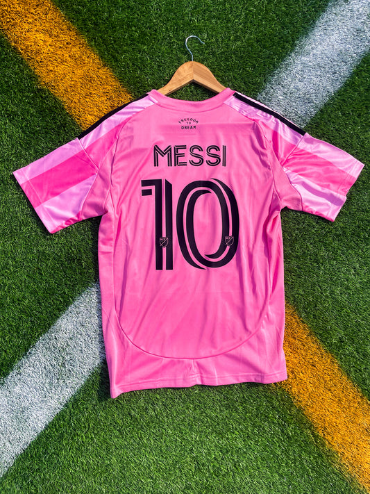 Inter Miami 2024/2025 Home Messi #10 Pink adidas Jersey – Iconic Pink with Black Accents - Five Of Cups Official