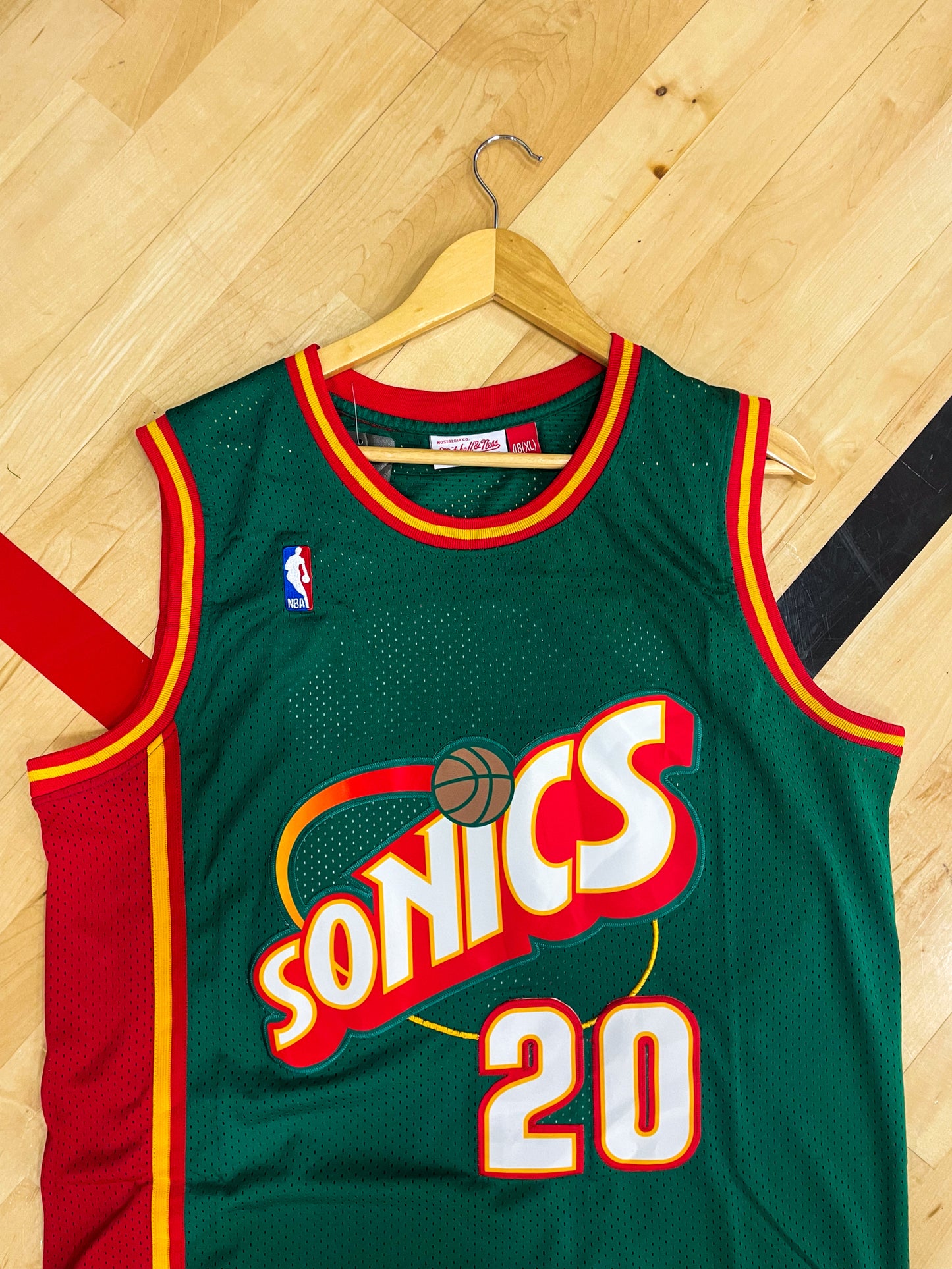 Seattle Supersonics 1995–1996 Gary Payton #20 Vintage NBA Jersey – Emerald Green Glove Edition - Five Of Cups Official