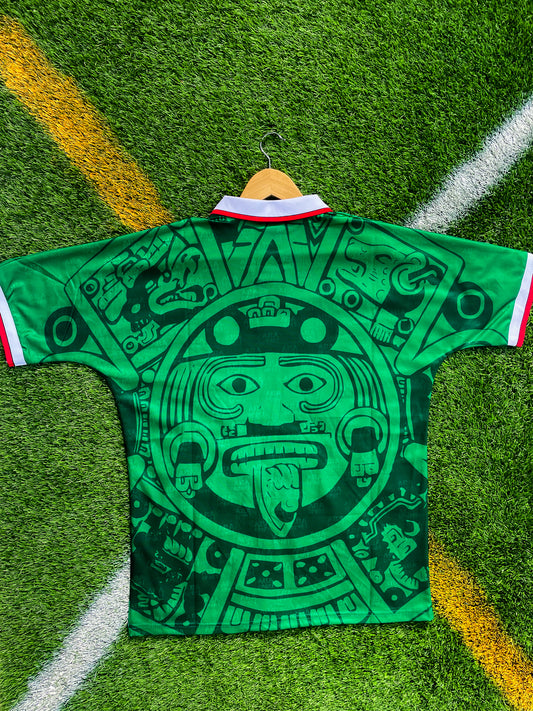 Mexico 1998 Home Jersey – Vintage World Cup Azteca Green Retro Soccer Shirt - Five Of Cups Official