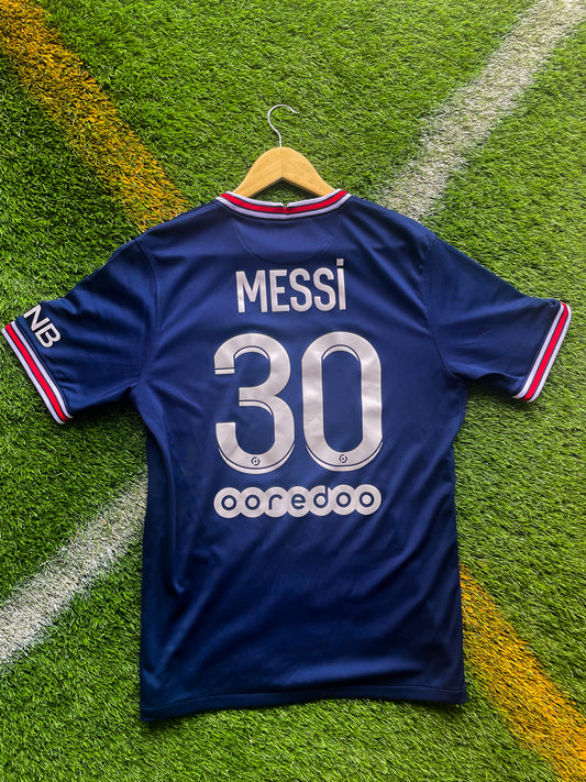 Paris Saint-Germain 2021-2022 Home Messi #30 Jordan Special Edition Soccer Jersey – Modern Iconic Edition - Five Of Cups Official