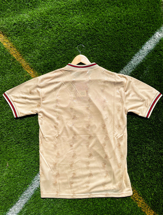 Liverpool 1996–1997 Away Jersey – Beige Cream Carlsberg Vintage Adidas Football Shirt - Five Of Cups Official