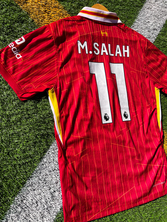Liverpool 2024–2025 Home Jersey Salah #11 & Luis Diaz #7 & MacAllister #10 – Red Premier League Champions Nike Football Shirt - Five Of Cups Official