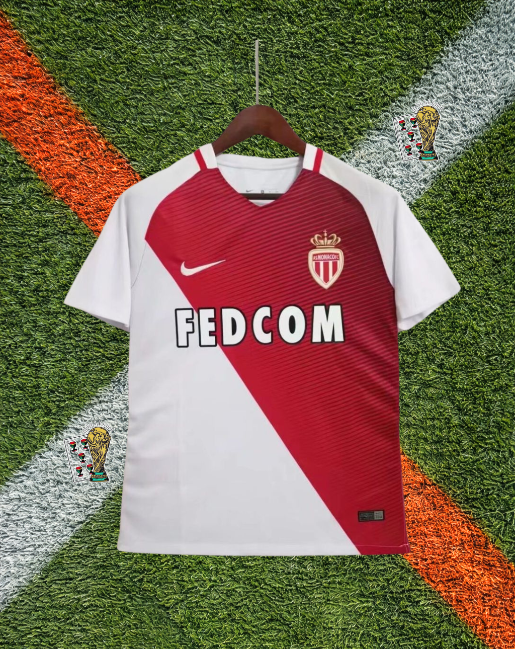 AS Monaco 2016-17 Home Jersey – Fedcom Gradient Sash Edition