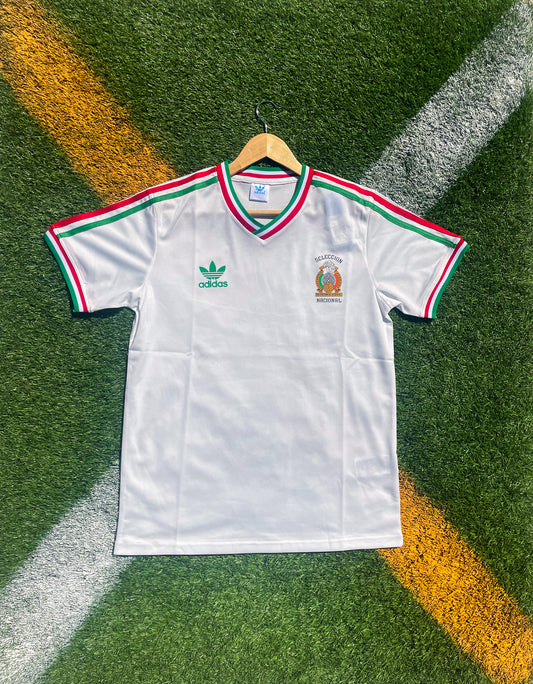 Mexico 1985 Away Jersey – White Classic Retro Adidas Football Shirt - Five Of Cups Official