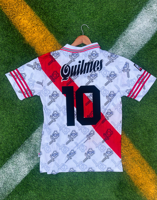River Plate 1996/1997 Home #10 Jersey – Classic Adidas Retro with Iconic Red Sash - Five Of Cups Official