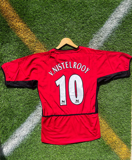 Manchester United 2002–2003 Home Jersey Van Nistelrooy #10 – Red Vodafone Vintage Nike Football Shirt - Five Of Cups Official