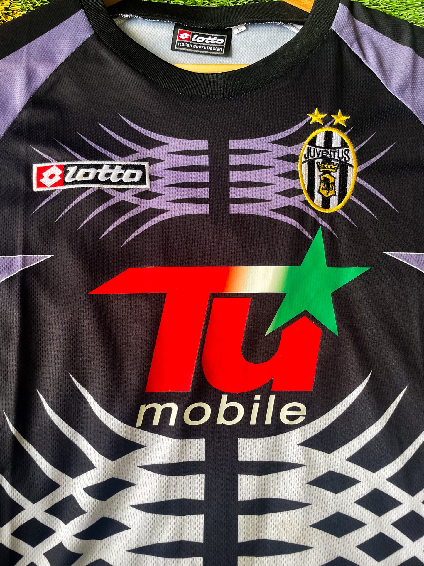 Close-up of Kappa logo and Juventus crest