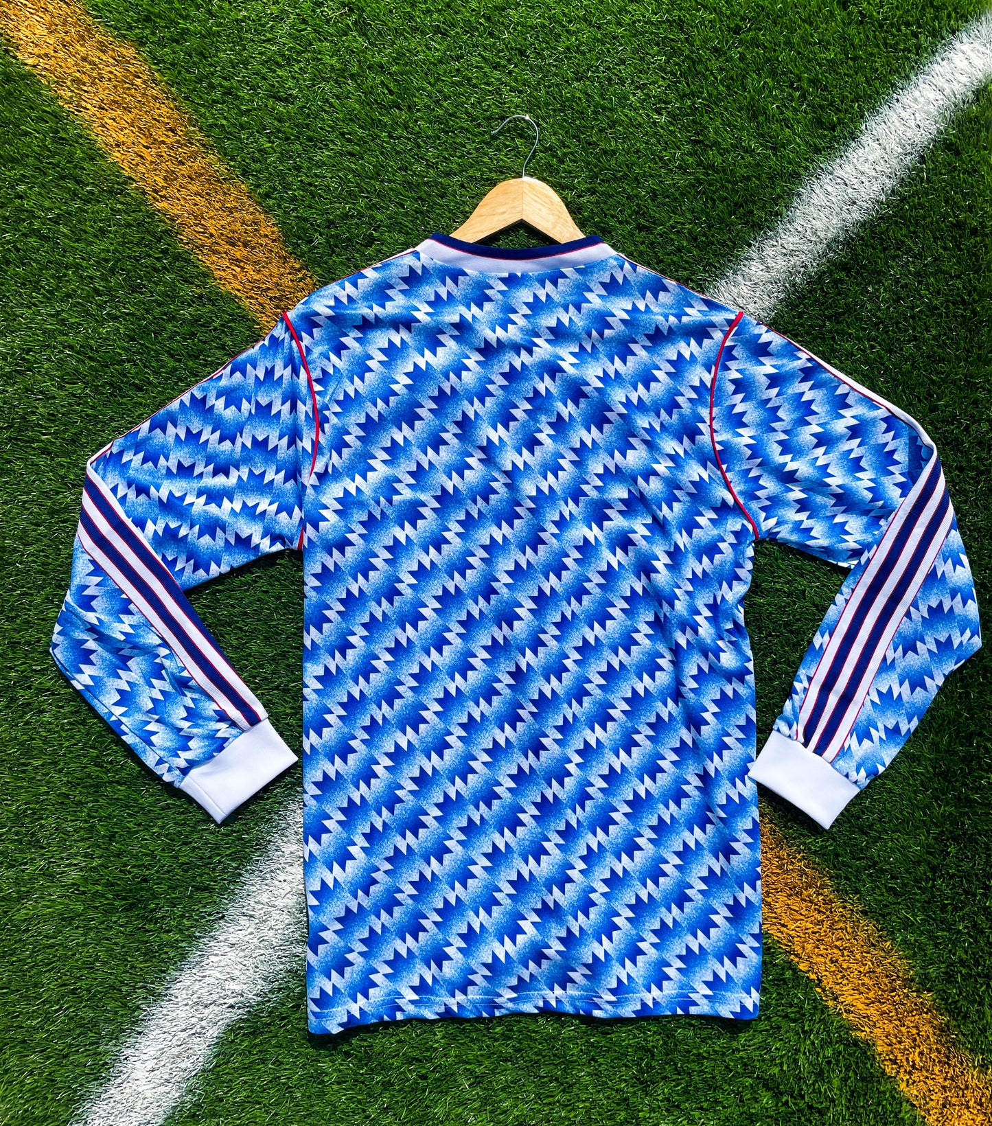 Manchester United 1990–1992 Away Jersey – Blue Sharp Vintage Adidas Football Shirt - Five Of Cups Official