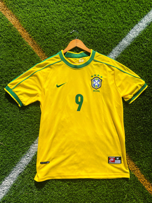 Brazil 1998 Home Ronaldo #9 World Cup Final Retro Soccer Jersey – Iconic Seleção Shirt - Five Of Cups Official