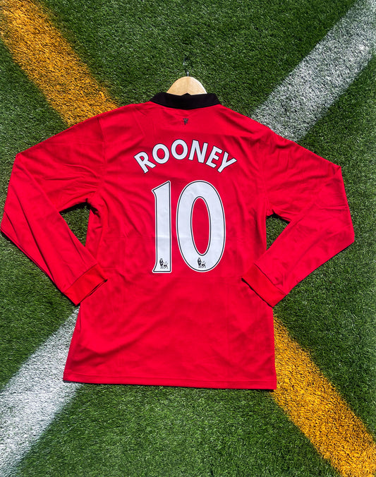 Manchester United 2013–2014 Home Jersey Rooney #10 – Red AON Vintage Nike Football Shirt - Five Of Cups Official