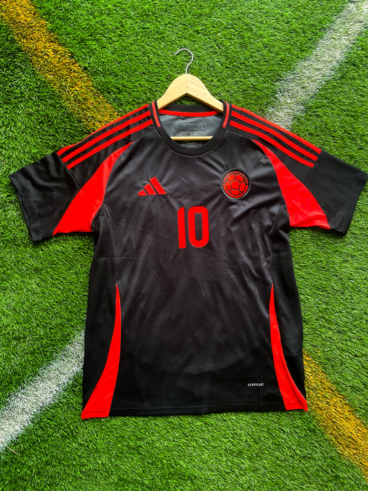 Colombia 2024 Away James RodrΓguez #10 & Luis DΓaz #7 Soccer Jersey β Copa AmΓ©rica Black Edition by Adidas - Five Of Cups Official