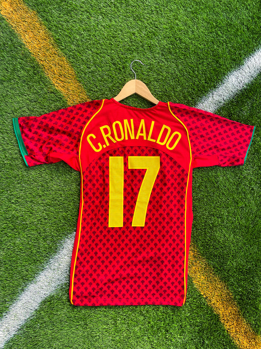 Portugal 2004 Home C. Ronaldo #7 Vintage Euro Cup Final Soccer Jersey – Iconic Nike Kit from the Rise of a Legend - Five Of Cups Official