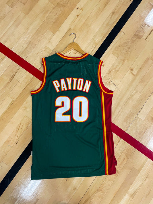 Seattle Supersonics 1995–1996 Gary Payton #20 Vintage NBA Jersey – Emerald Green Glove Edition - Five Of Cups Official