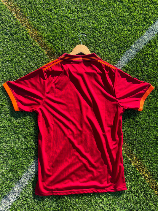 Roma 1993-1994 Home Vintage Barilla Soccer Jersey – Classic Giallorossi Retro Design - Five Of Cups Official