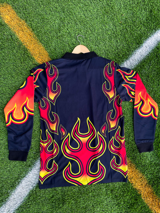 Japan 1998 Goalkeeper Vintage Flames World Cup Jersey – Rare Adidas Keeper Kit with Iconic Fire Graphic - Five Of Cups Official