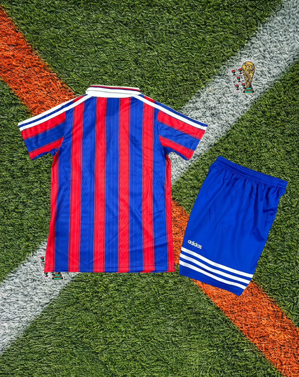 Bayern Munich 1996-97 Away Jersey – Red-Blue Stripe Youth Edition