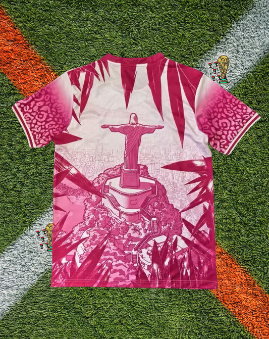 Brazil Third Jersey – Christ Redeemer Pink Leopard Edition