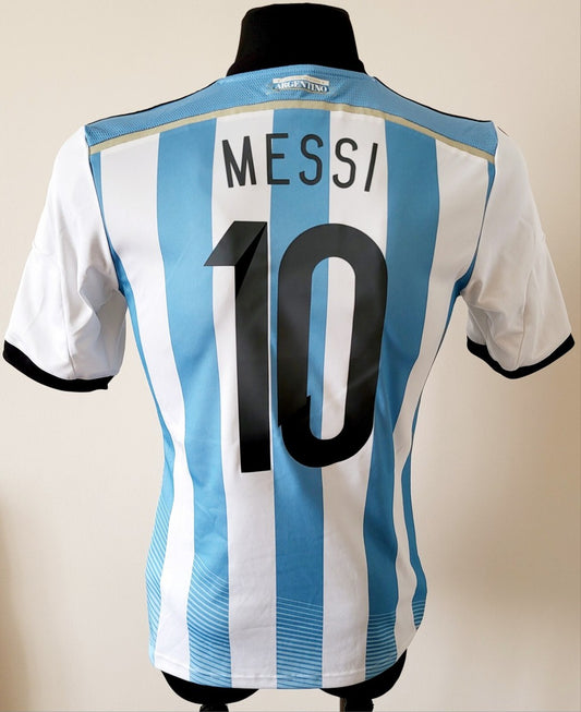 Argentina 2014 Home Messi #10 Vintage Adidas Soccer Jersey – Retro World Cup Edition (Copy)
