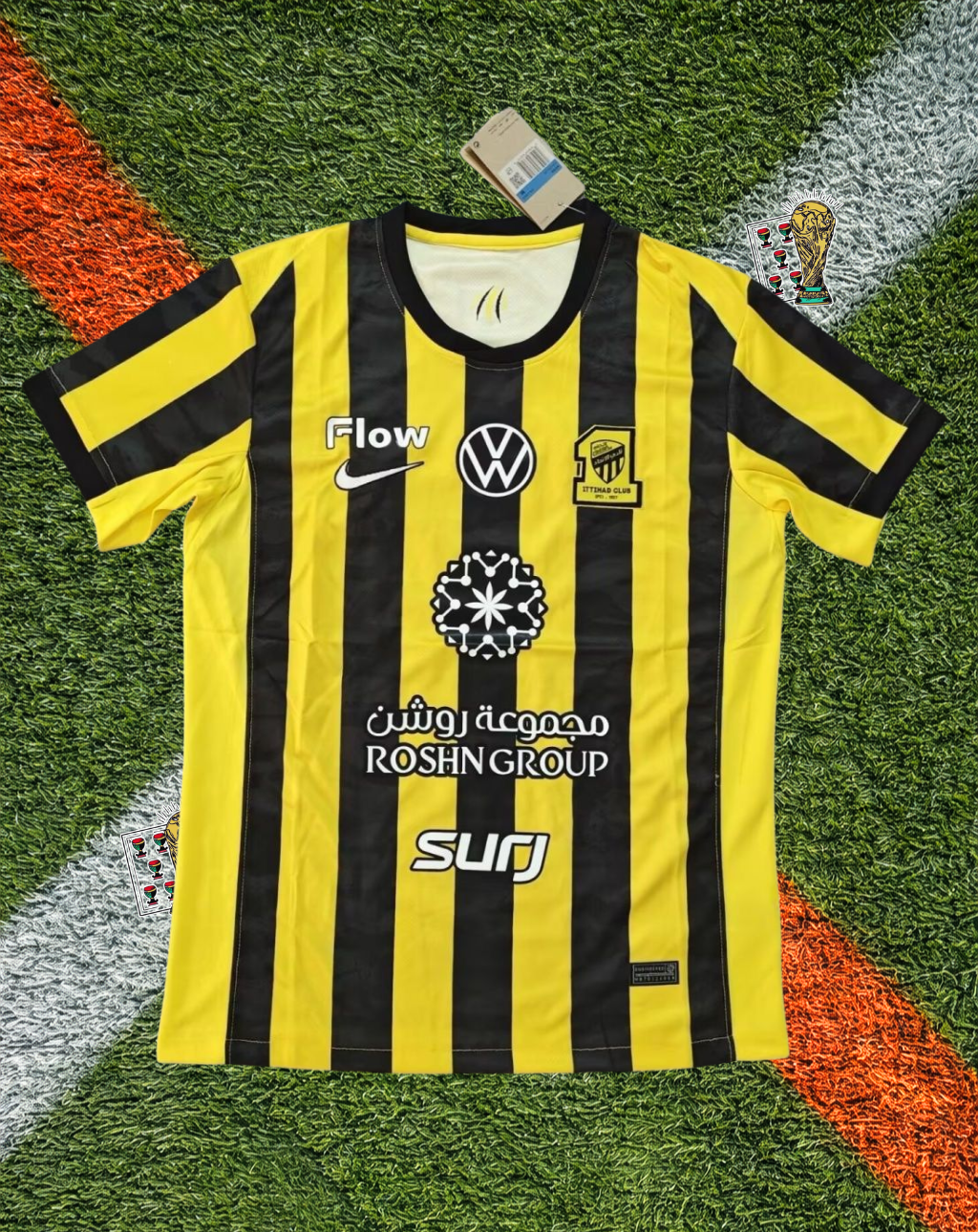 Al Ittihad 2023-24 Home Jersey – Golden Stripe Edition