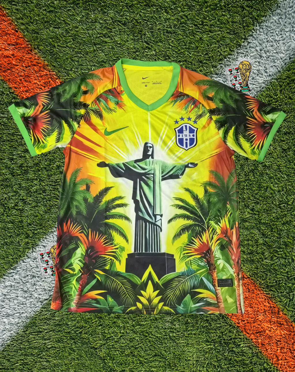 Brazil Home Jersey – Tropical Sunburst Christ Edition