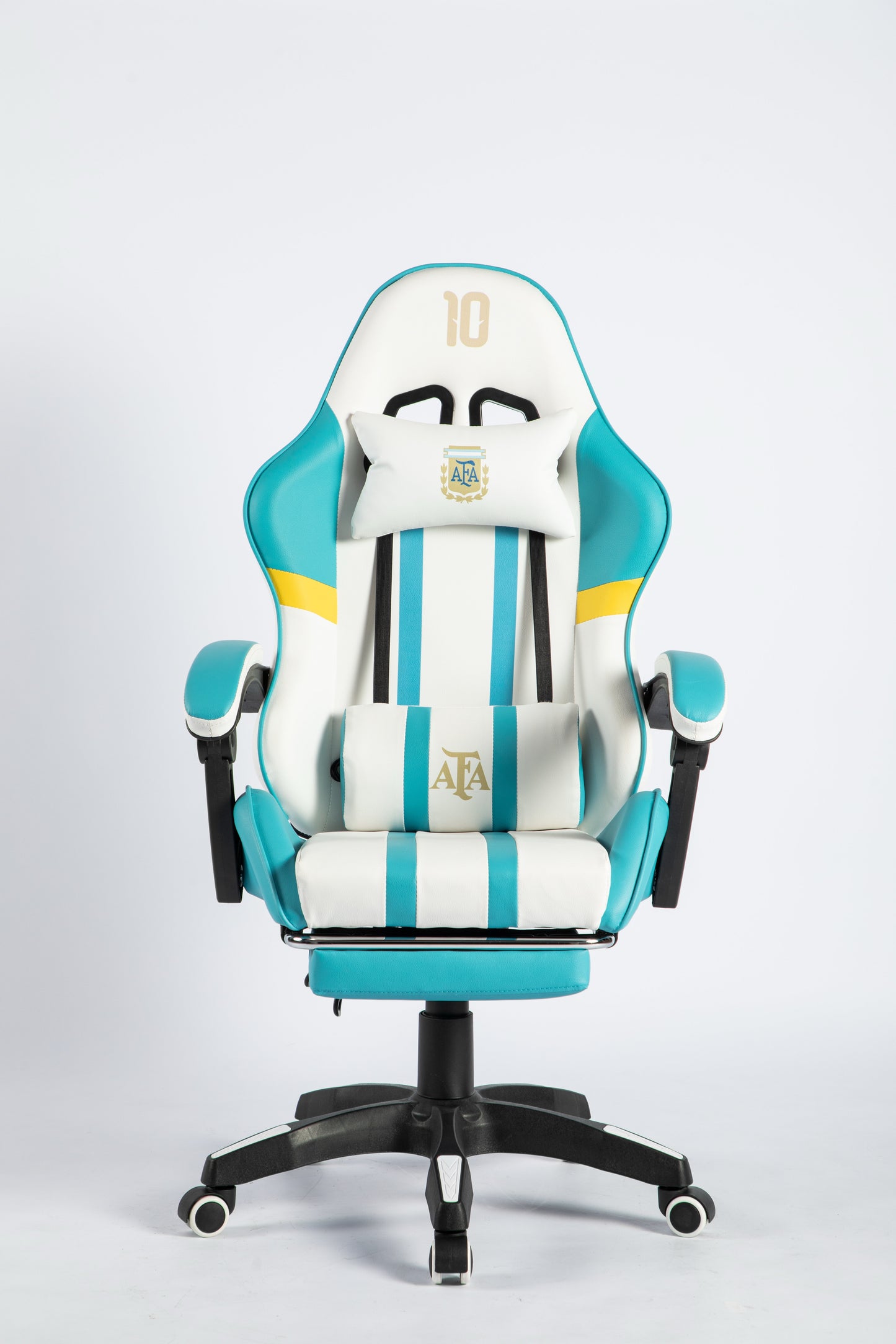 PLAY FC Argentina Raptor gaming chair white edition with AFA crest headrest