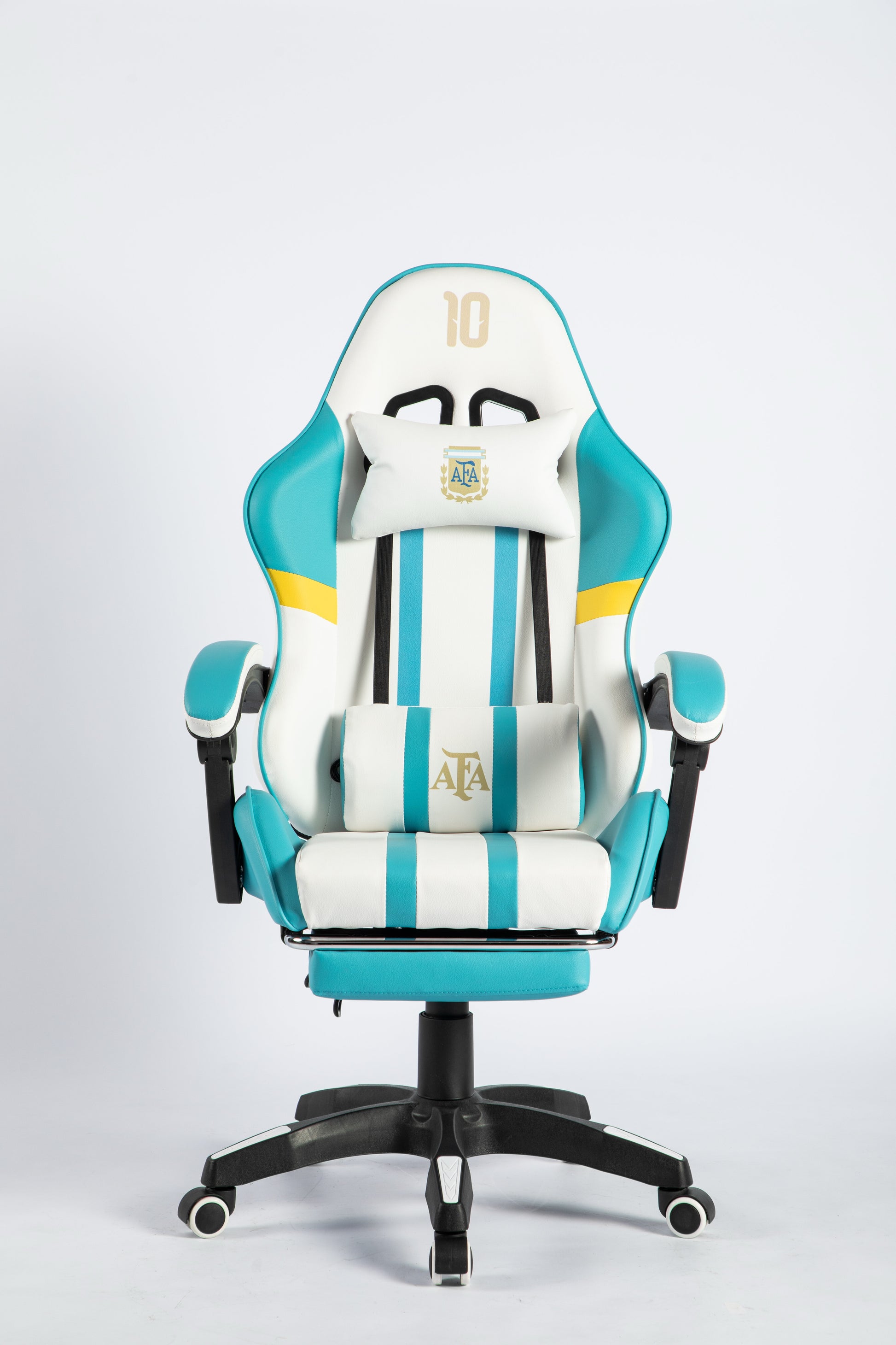 PLAY FC Argentina Raptor gaming chair white edition with AFA crest headrest