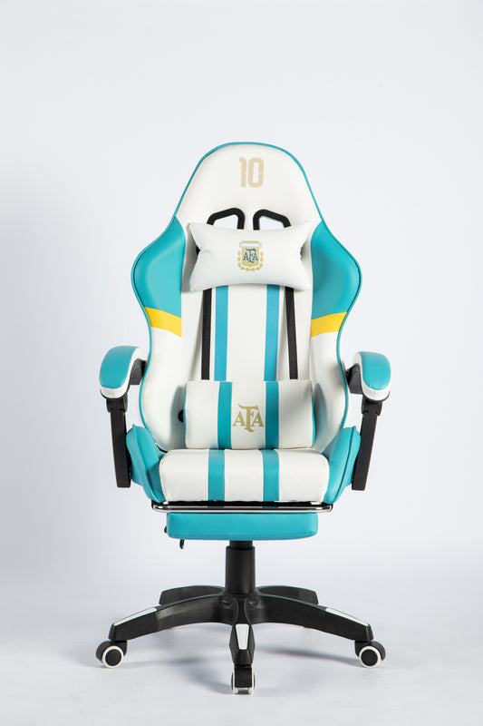PLAY FC Argentina Raptor gaming chair white edition with AFA crest headrest