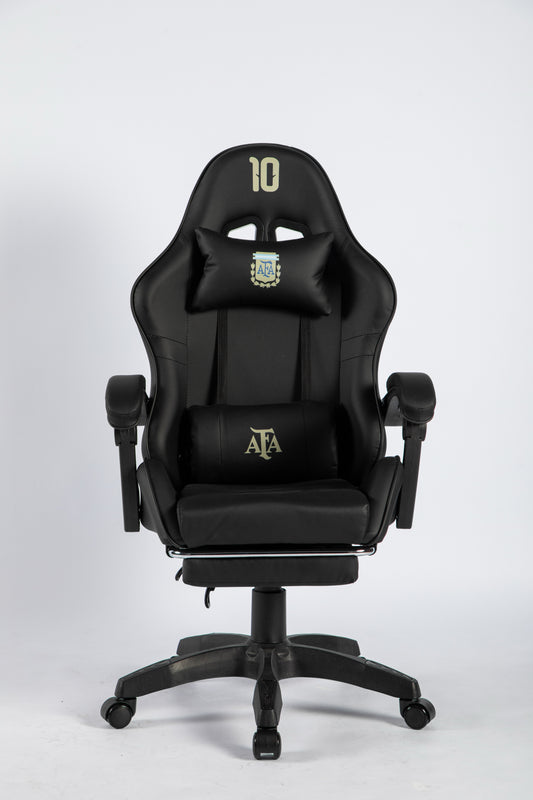 PLAY FC Argentina Raptor gaming chair black edition with gold AFA crest headrest