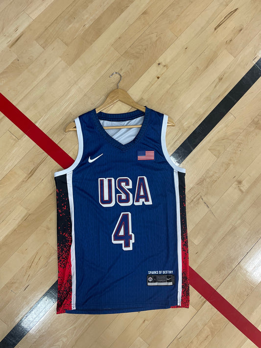 USA 2024 Curry 4- Olympic Champions Basketball Jersey - Five Of Cups Official