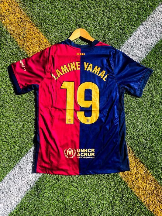 2024-2025 FC Barcelona Home Jersey β Lamine Yamal #19 & Raphinha #11 Blaugrana Nike Football Shirt - Five Of Cups Official