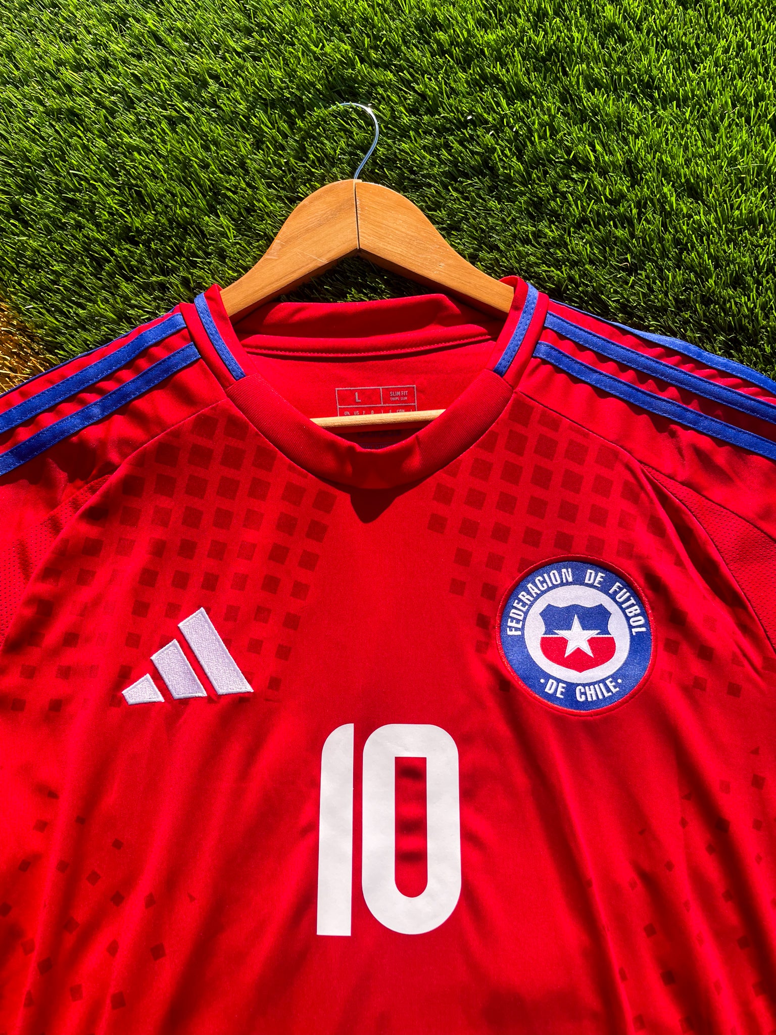 Chile 2024 Home #10 Copa América Jersey – Red Adidas Football Kit with Classic Crest and Modern Design - Five Of Cups Official