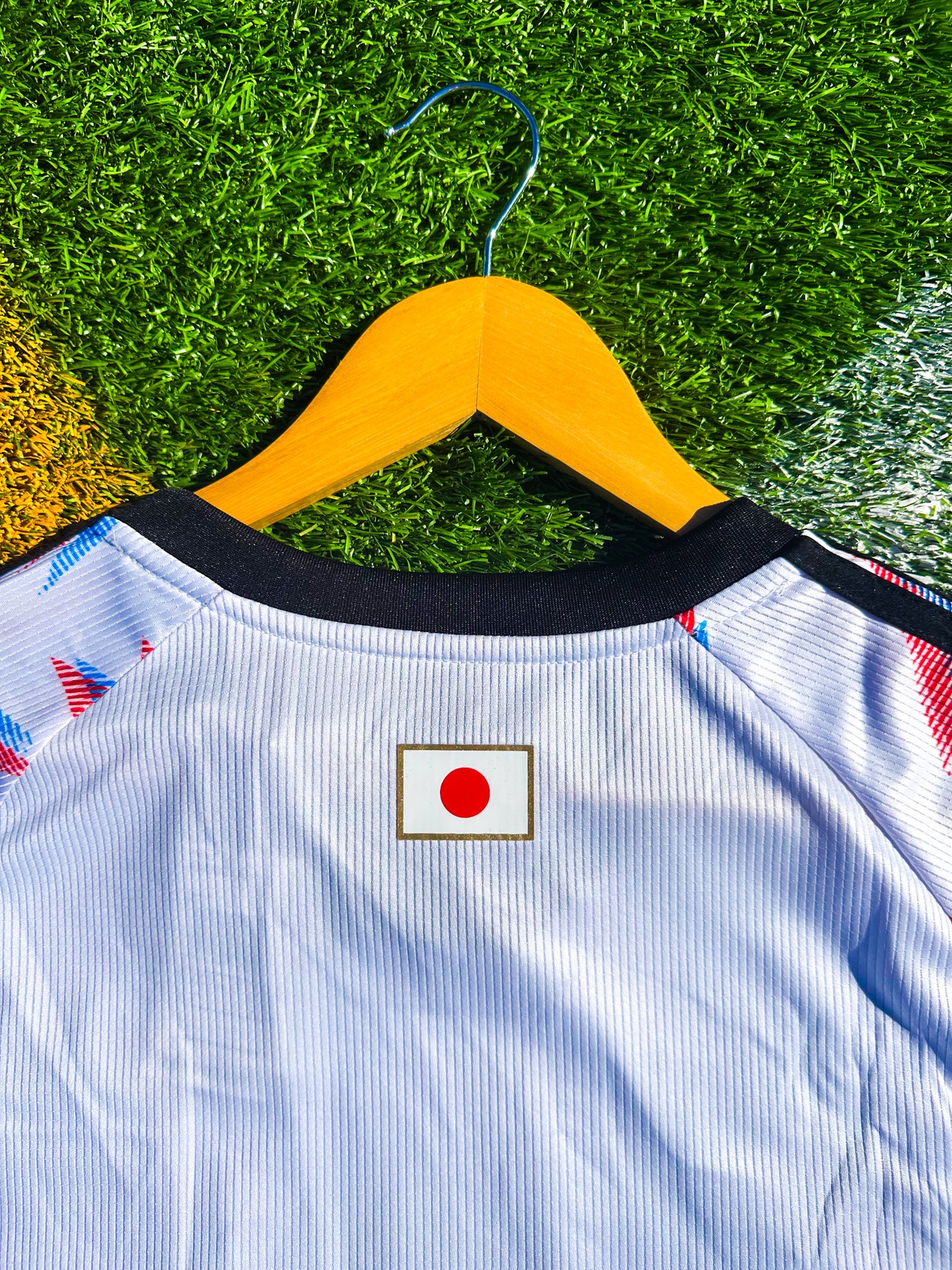 Back of the jersey with clean white finish

