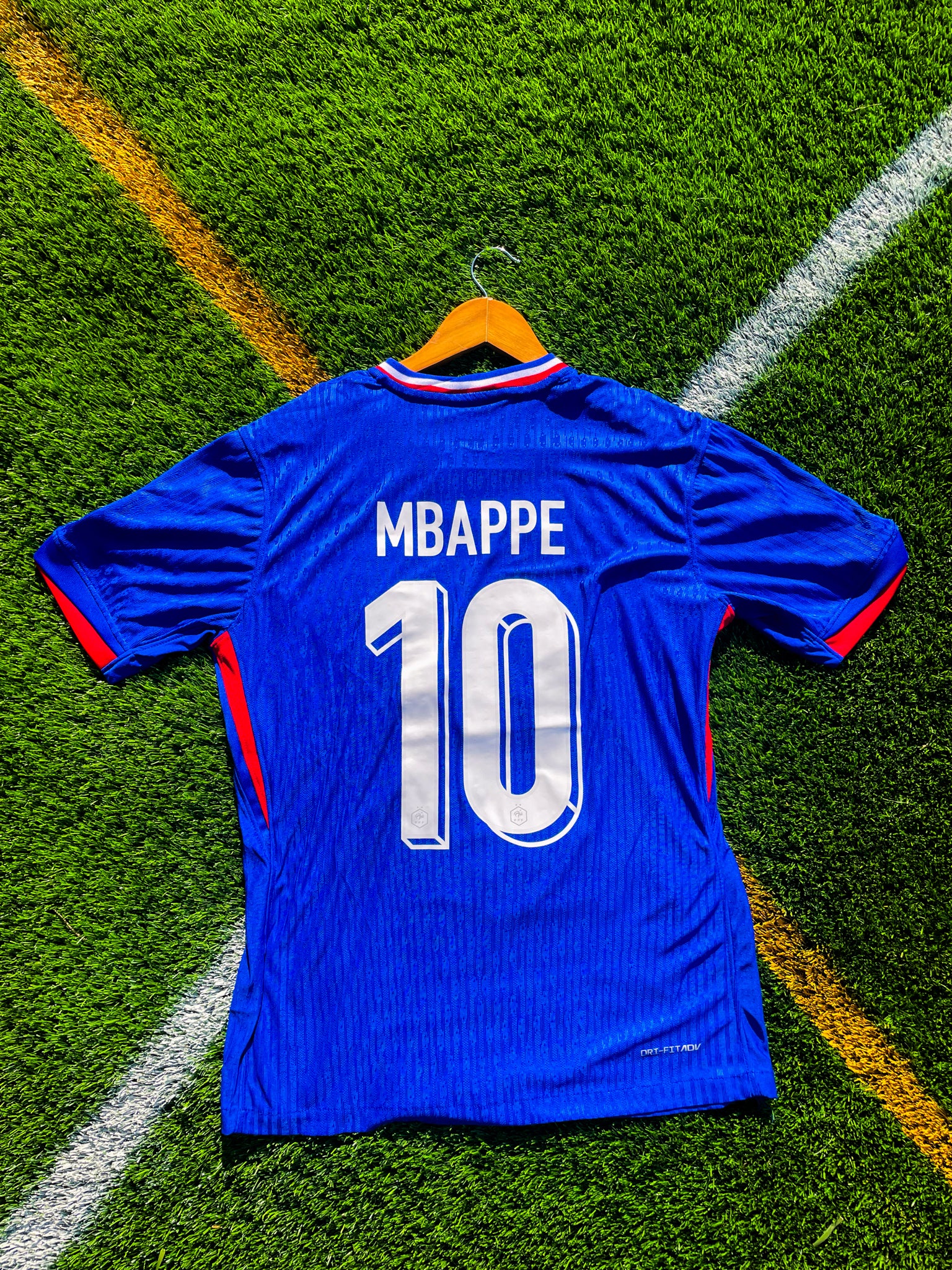 Back view featuring Mbappé #10 on France 2024 home kit

