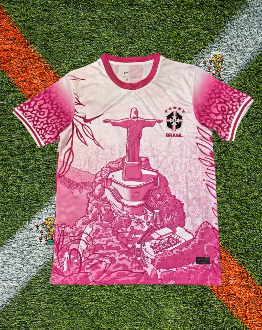 Brazil Third Jersey – Christ Redeemer Pink Leopard Edition
