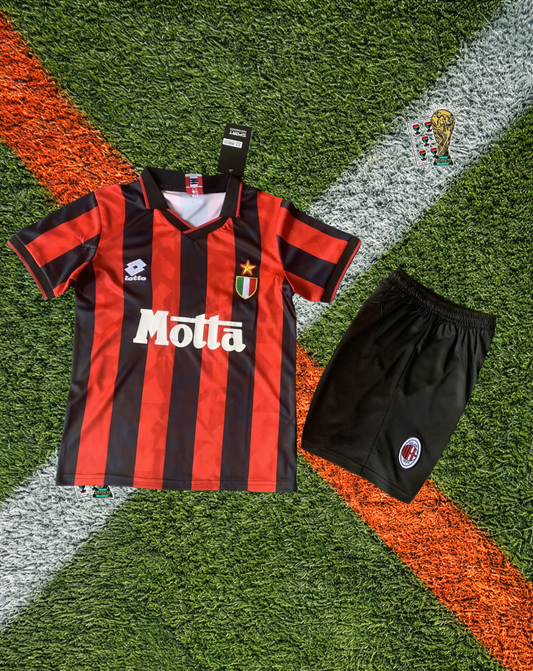 AC Milan 1988-89 Home Jersey – Motta Jacquard Youth Edition