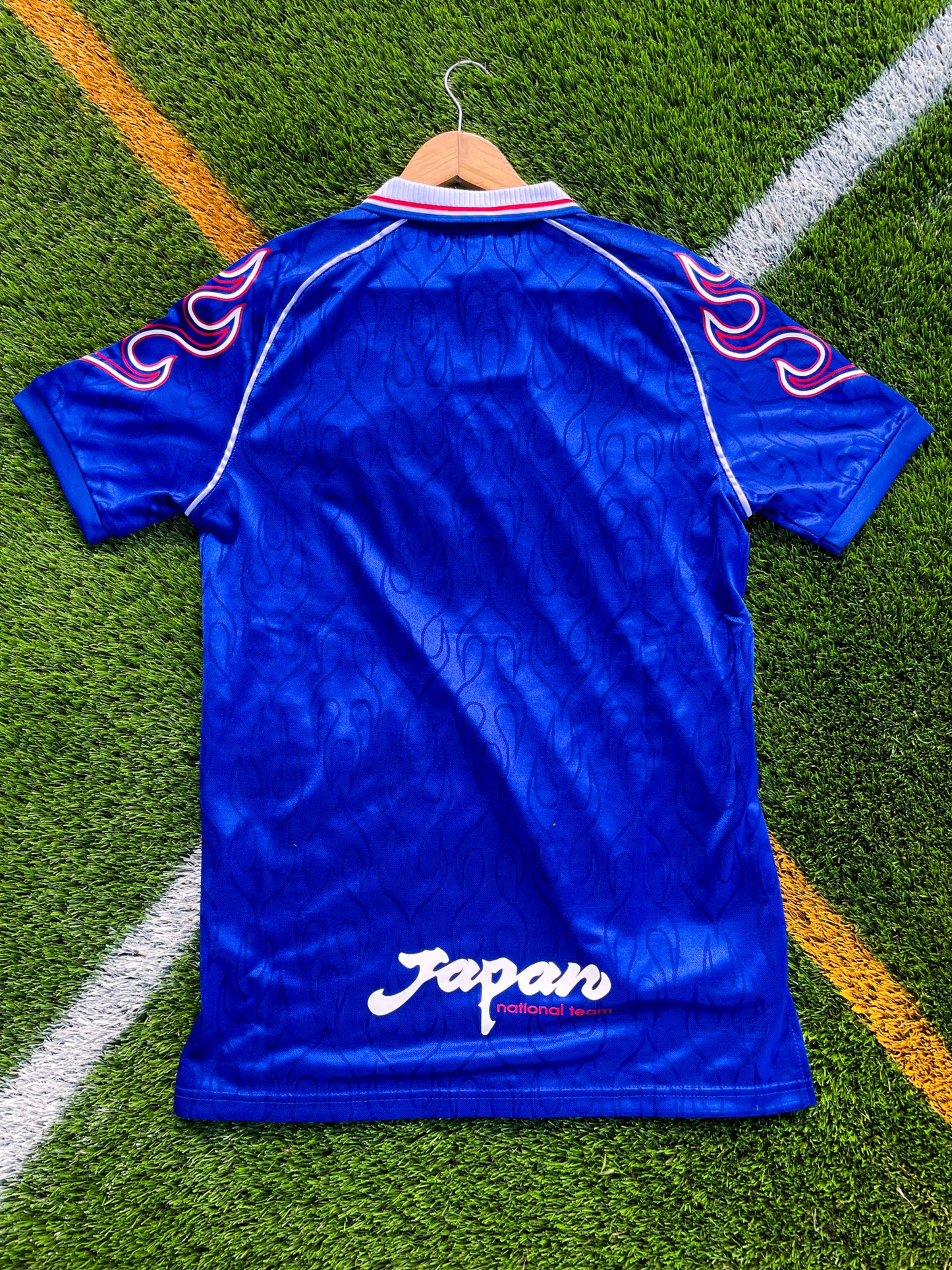 Back view of retro Samurai Blue jersey

