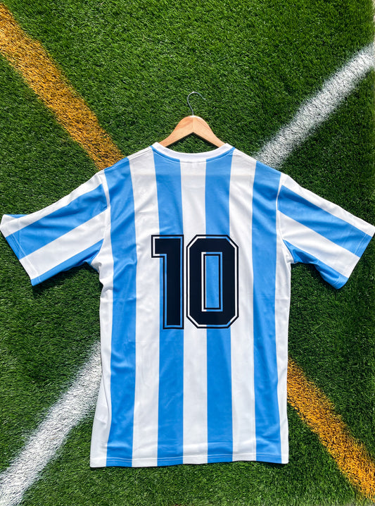 Argentina 1986 Home Maradona #10 Vintage Adidas Soccer Jersey – Retro World Cup Classic Football Kit - Five Of Cups Official