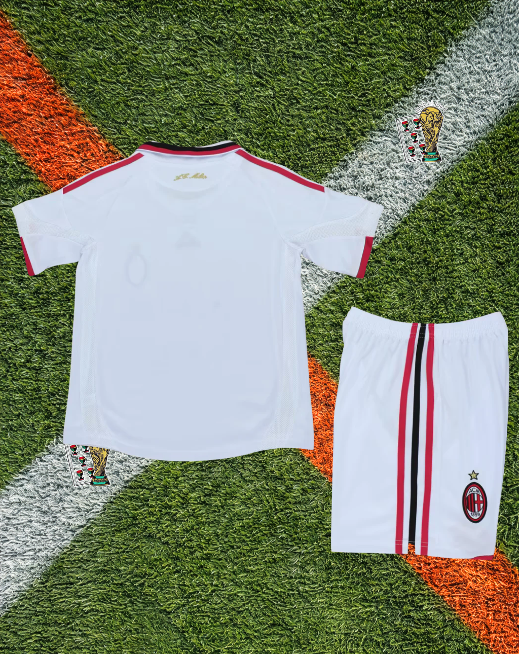 AC Milan 2008-09 Away Jersey – Bwin Stripe Edition- Youth Edition