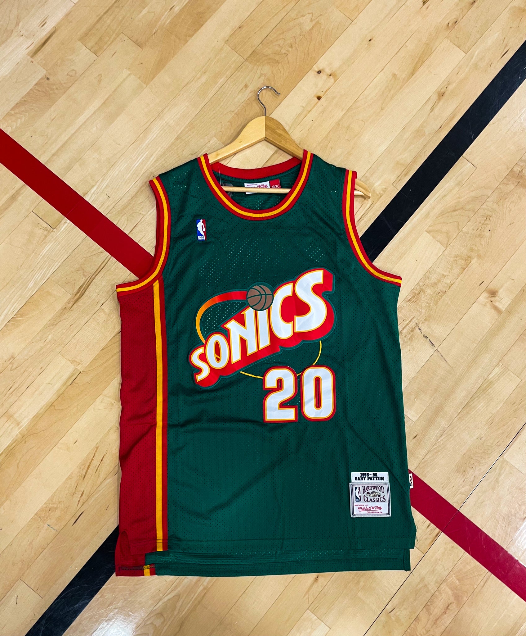 Seattle Supersonics 1995–1996 Gary Payton #20 Vintage NBA Jersey – Emerald Green Glove Edition - Five Of Cups Official